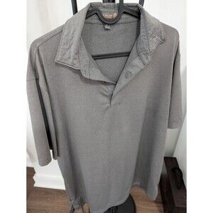 Peter Millar Polo Shirt Mens Medium Gray Summer Comfort Golf Performance